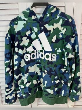 Adidas Boys Large Core Camo Allover Print Pullover